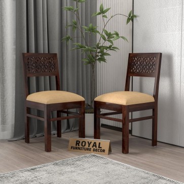 Royal Furniture Decor Sheesham Wooden 2 Dining Chair Set for Living Room | Solid Wood Study Chair for Living Room