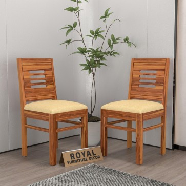 Royal Furniture Decor Sheesham Wooden 2 Dining Chair Set for Living Room | Solid Wood Study Chair for Living Room |