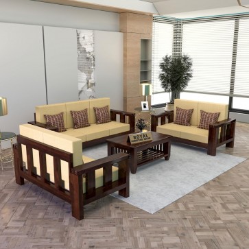 Royal Furniture Decor Sheesham Wooden 6 Seater Sofa Set for Living Room