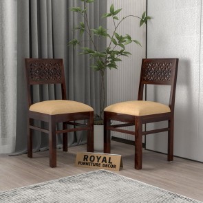 Royal Furniture Decor Sheesham Wooden 2 Dining Chair Set for Living Room | Solid Wood Study Chair for Living Room